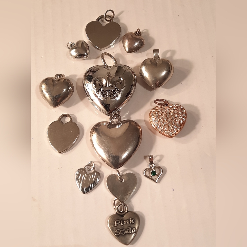 Silver and Gold Heart Pendants Collection